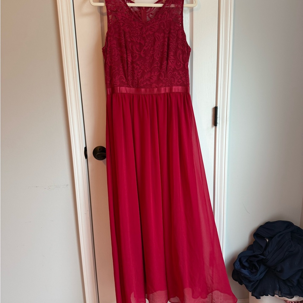 Elegant Red Lace Dress